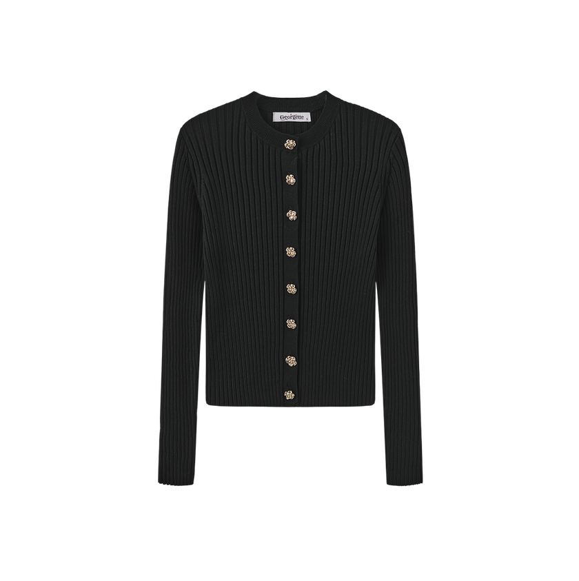 Wide Ribbed Knit Cardigan