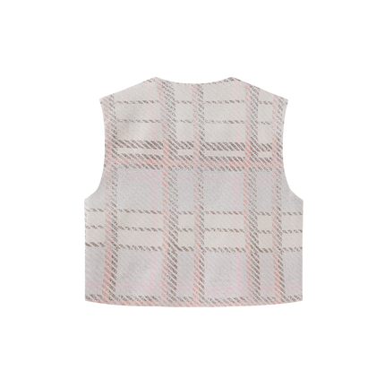 Plaid Printed Crewneck Vest