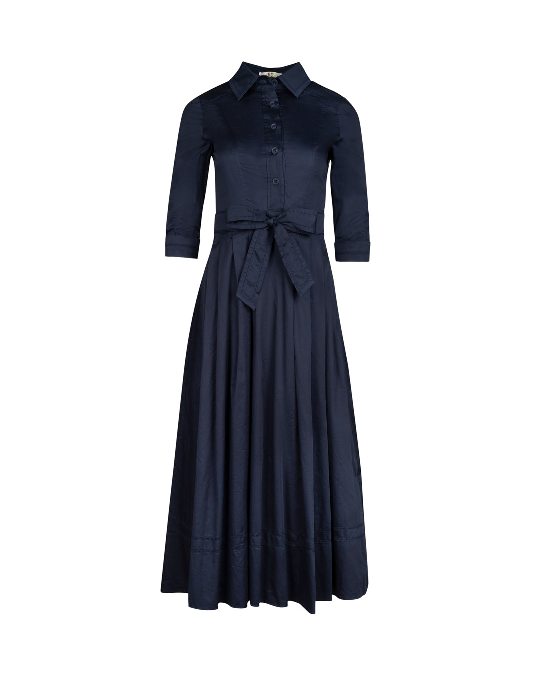 Poplin Bow Waisted Trim Dress