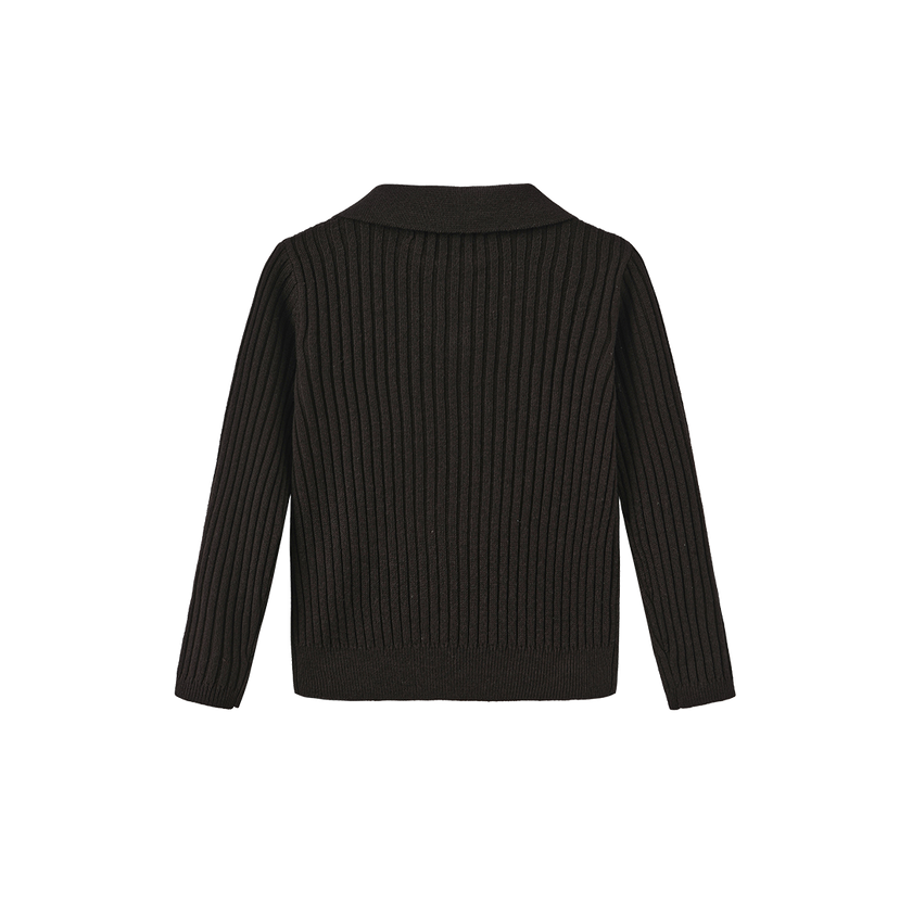 Ribbed Knit Button Sweater