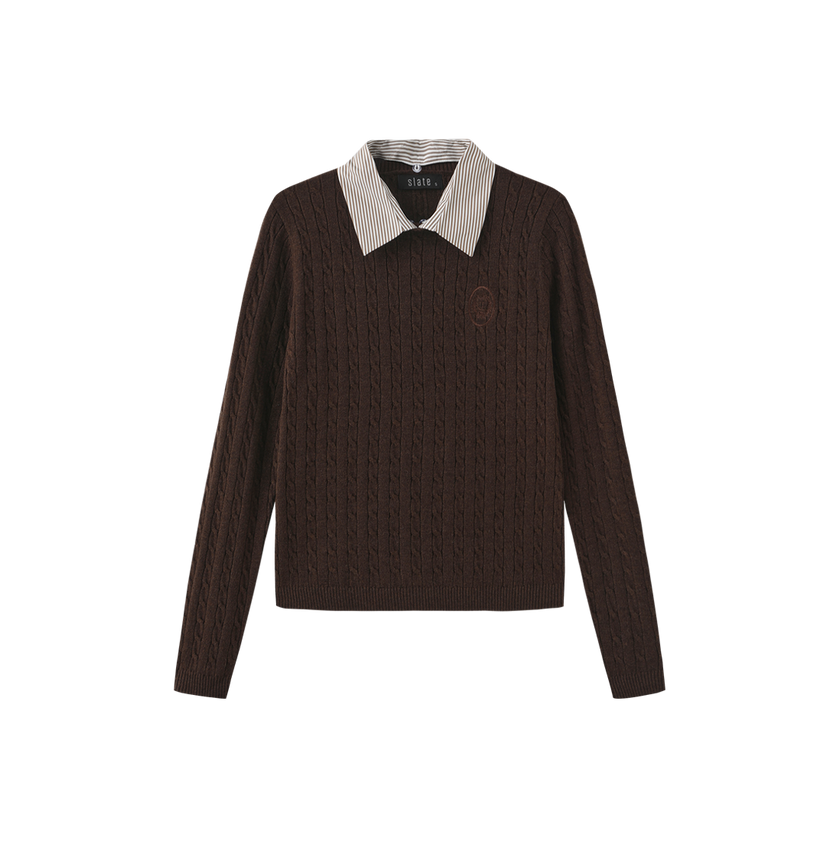 Removable Collar Knit Sweater