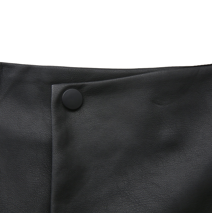 Grant Leather Wrap Skirt
