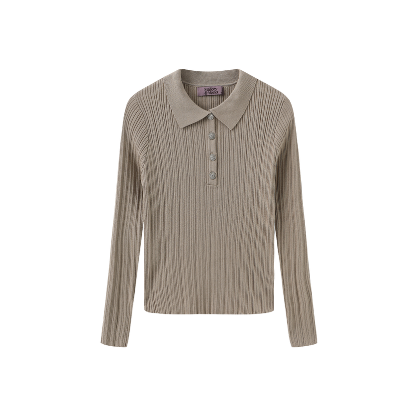 Mica Ribbed Knit Ruffle Collar Sweater