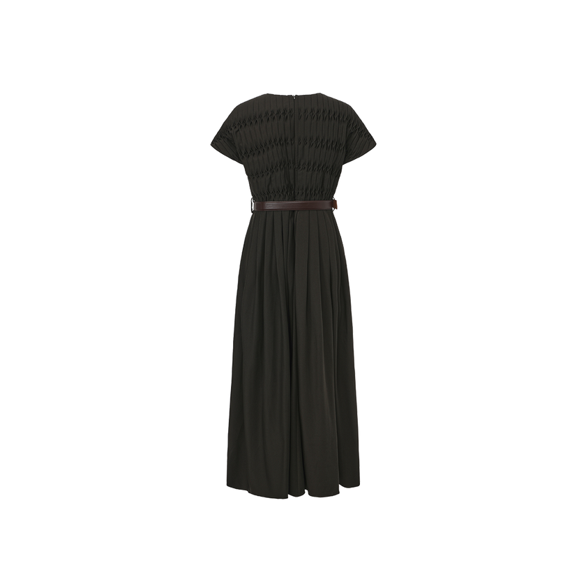 Belted Maxi Wool Dress
