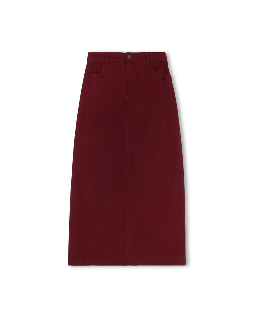 Denim Straight Maxi Skirt