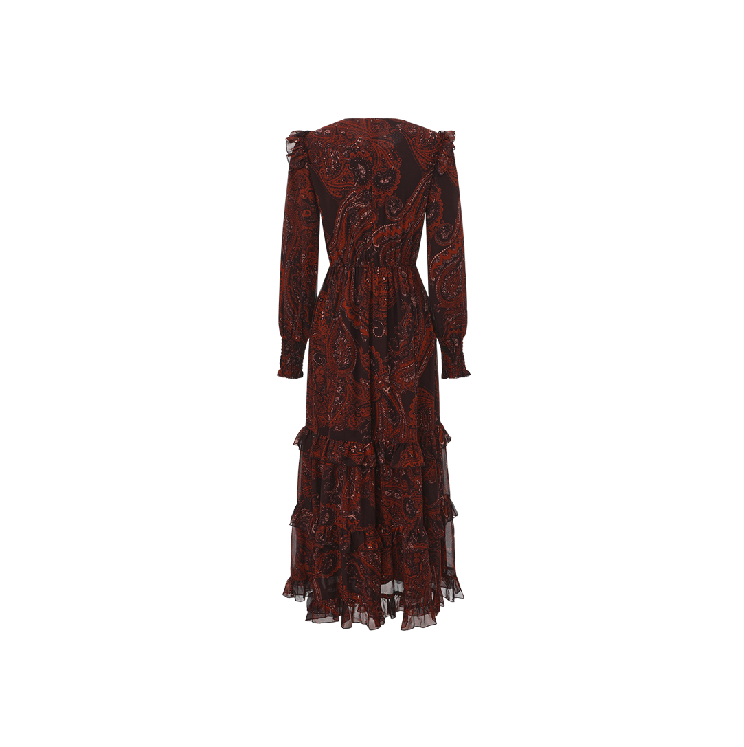 Paisley Ruffle Smocked Dress