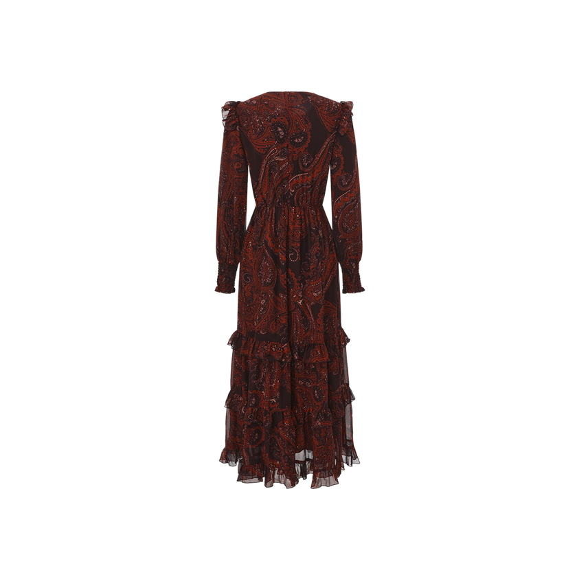 Paisley Ruffle Smocked Dress
