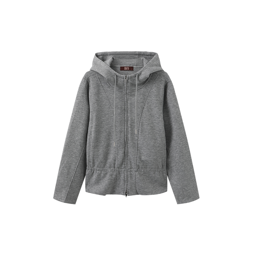 Elastic Zip Up Hoodie