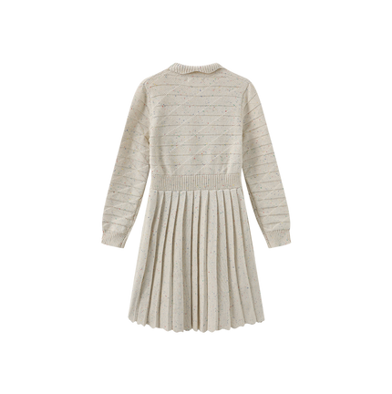 Marled Knit Scallop Trim Dress