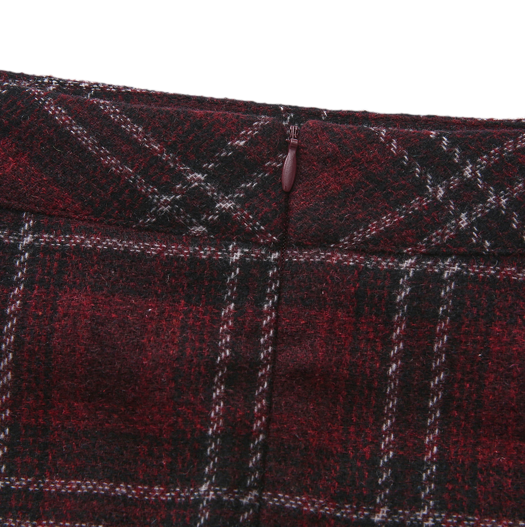 Kim Checkered Wool Skirt