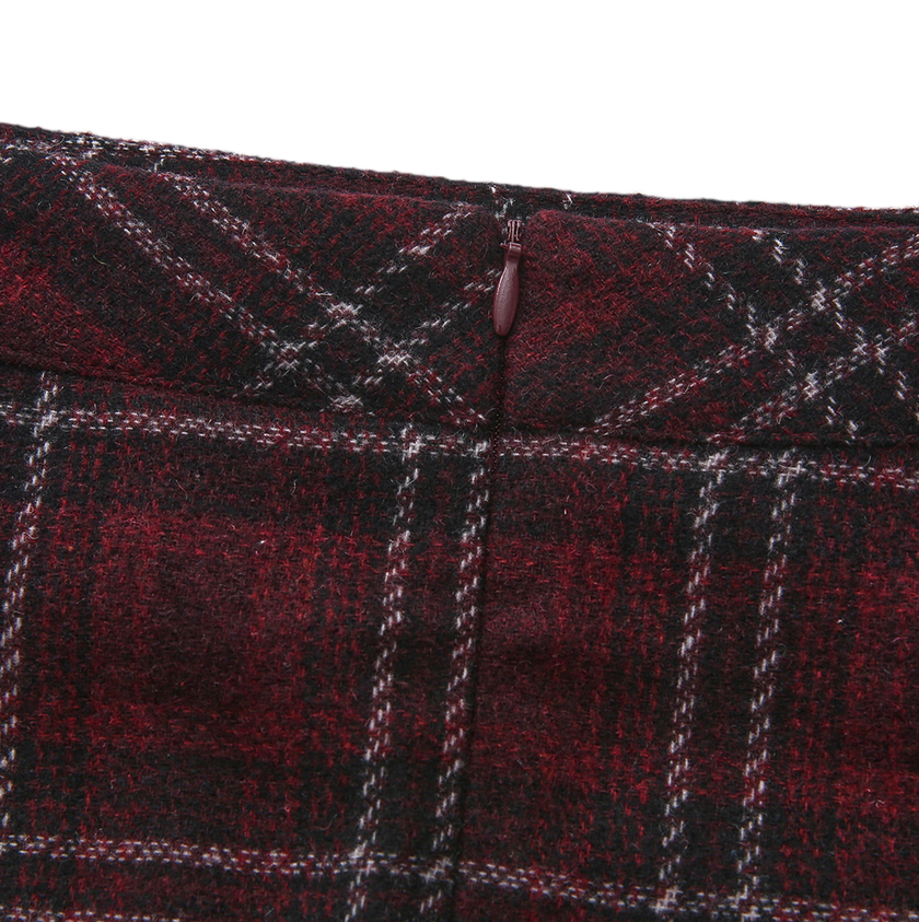 Kim Checkered Wool Skirt