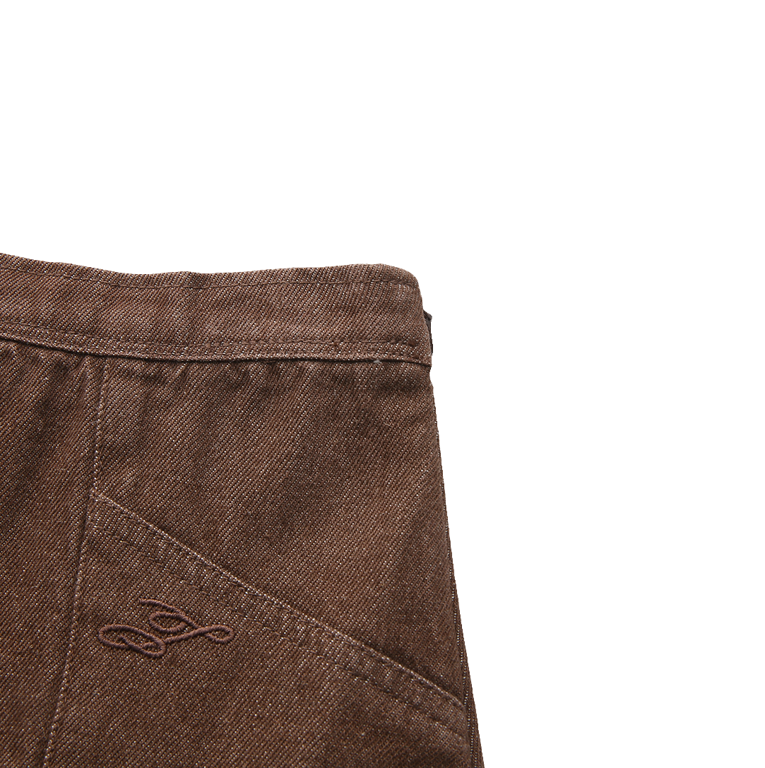 Seam Detail Denim Midi Skirt