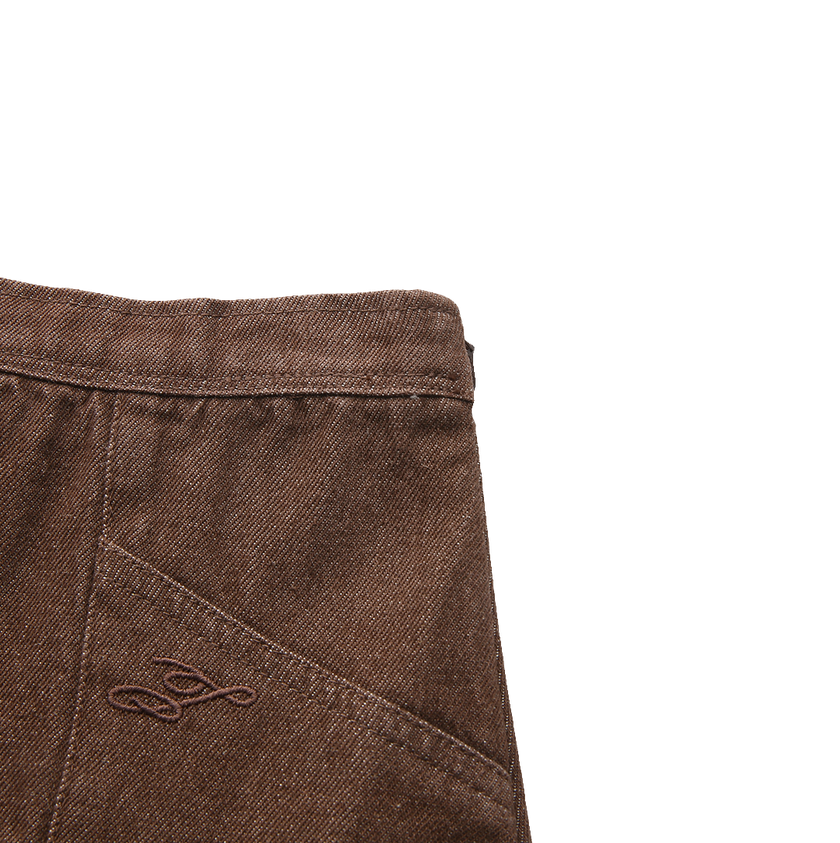 Seam Detail Denim Midi Skirt