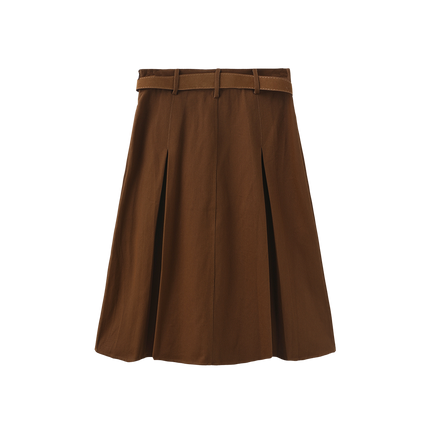 Short Pleated Denim Skirt
