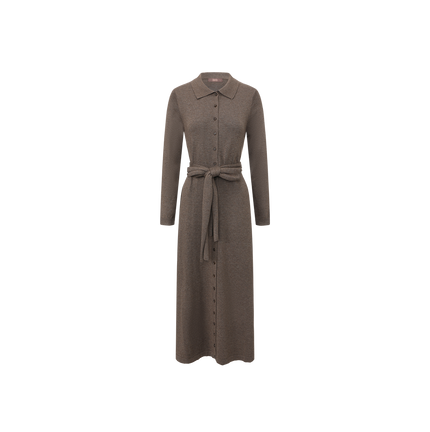 Thin Knit Aline Belt Dress