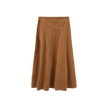 Corduroy Panel Midi Skirt