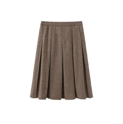 Depot Herringbone Pleated Skirt