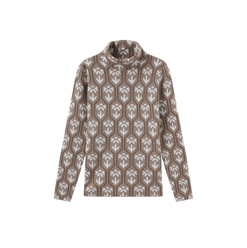 Knit Printed Turtleneck