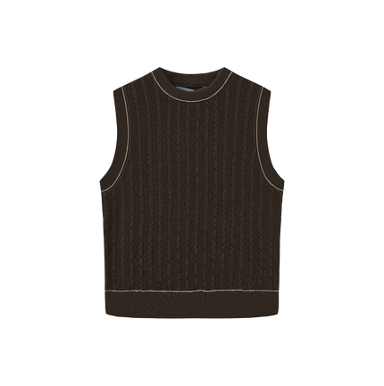 Cable Knit Trim Vest