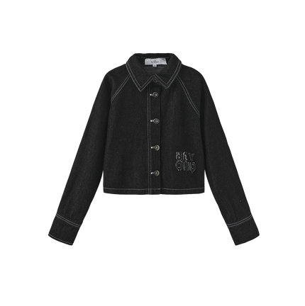 Layering Cropped Raw Edge Shirt