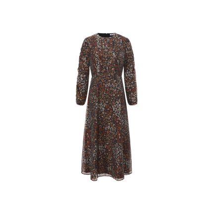 Ruched Sleeve Waisted Dress