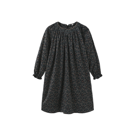 Corduroy Floral Smocking Dress