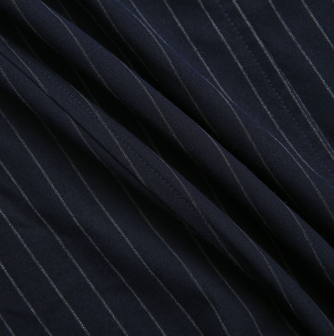 Miro Pinstripe Button Detail Aline Skirt