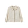 Polka Dotted Neck Bow Blouse