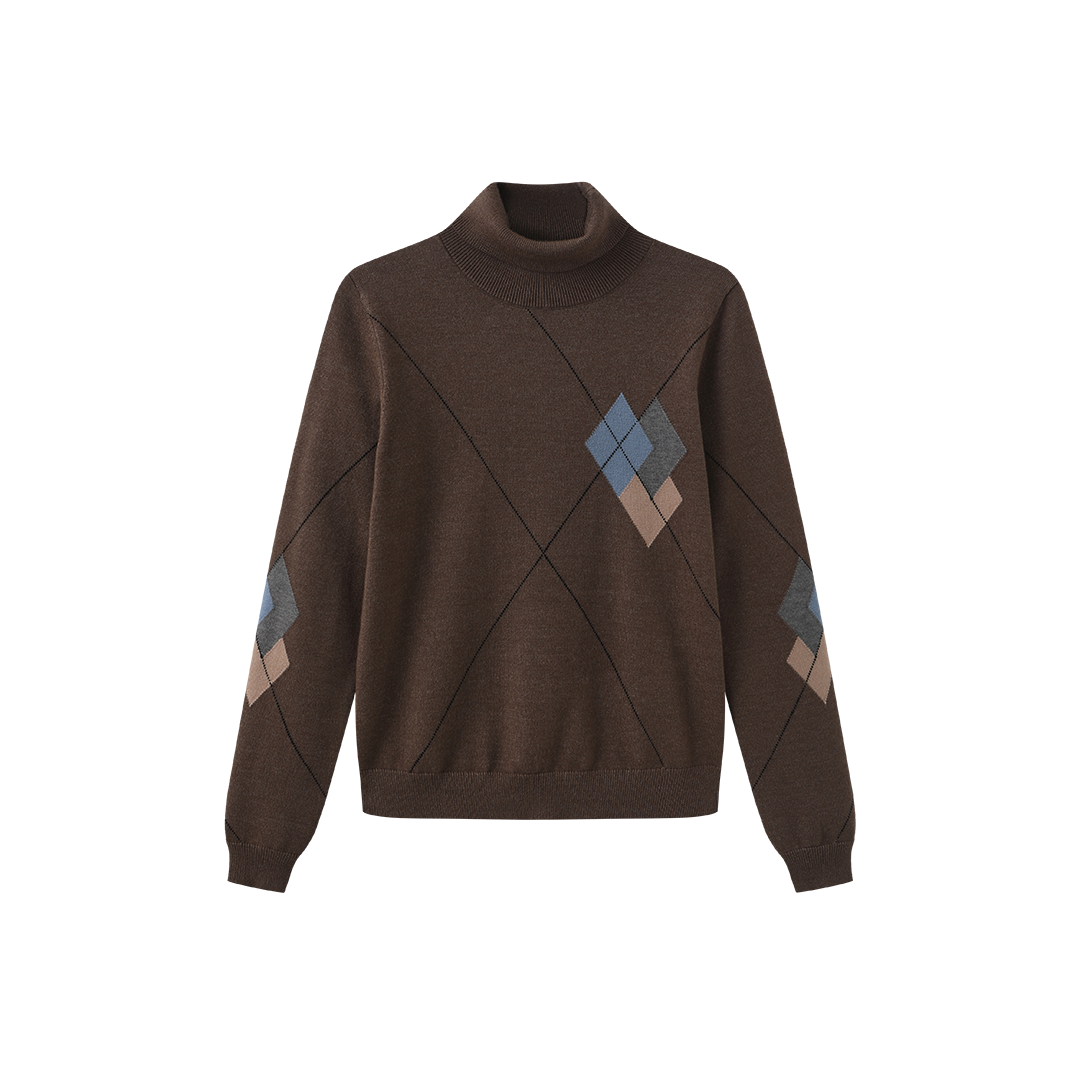 Argyle Knit Turtleneck