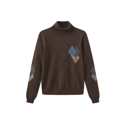 Argyle Knit Turtleneck