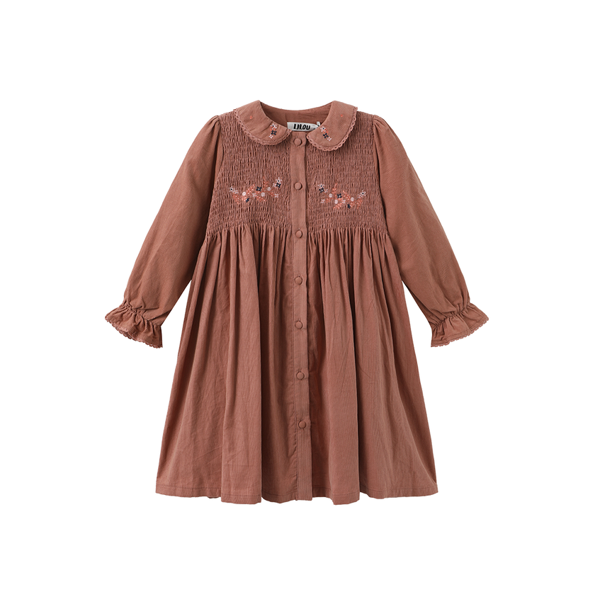 Peer Smocked Top Button Down Dress