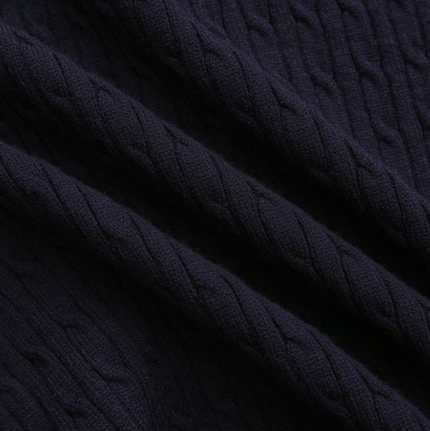 Cable Knit Contrast Fabric Cardigan