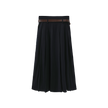 Wool Pleated Belted Skirt
