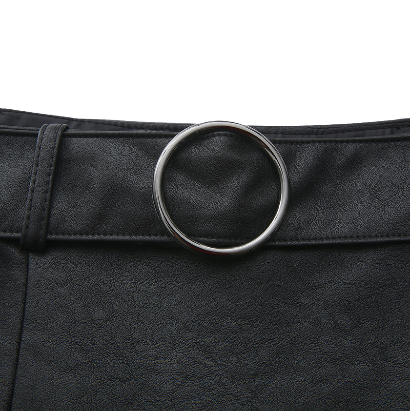 Leather Belted Skirt