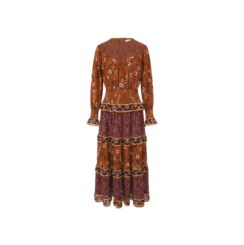 Stitched Smocked Tiered Dress