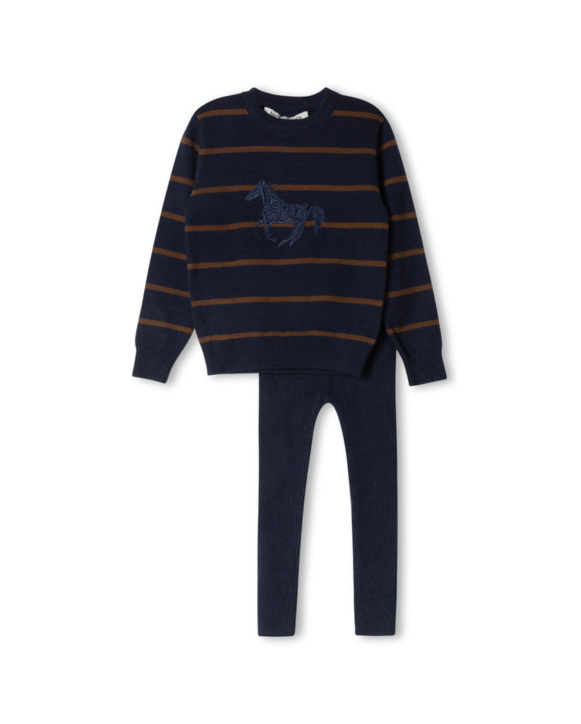 Striped Horse Sweater Set