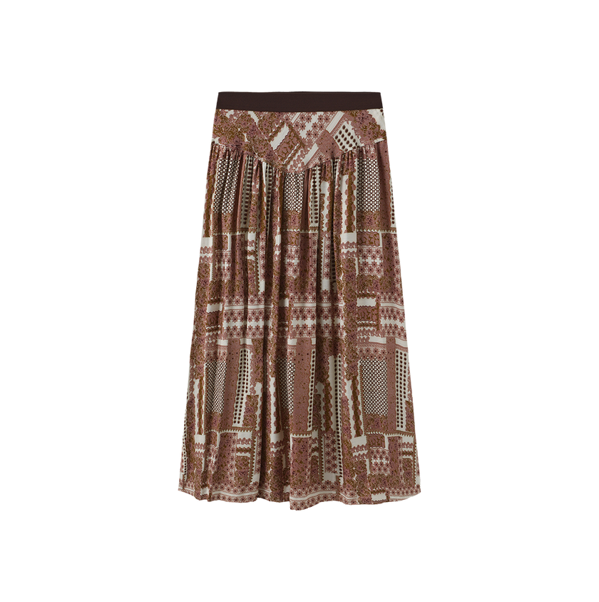 Chine Printed Aline Skirt