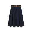 Short Pleated Denim Skirt