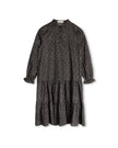 Printed Bottom Tiered Dress With Knit Vest