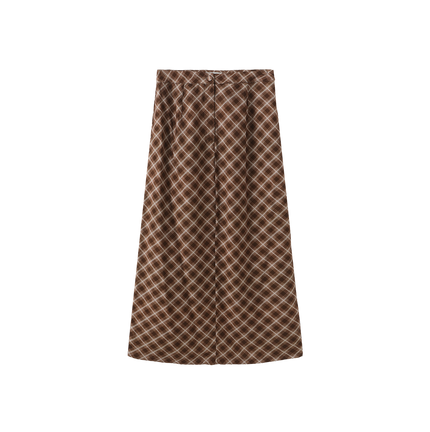 Pinta Front Fly Plaid Skirt