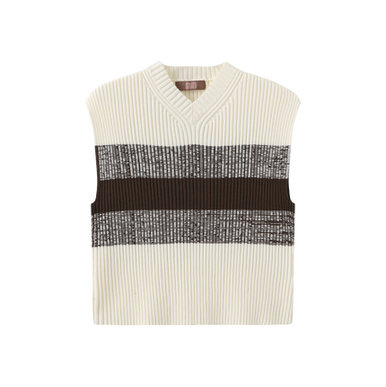 Ribbed Knit V-neck Vest