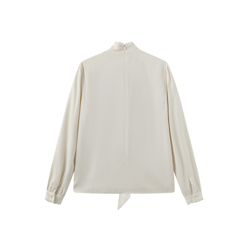 Kim Bow Lace Trimmed Blouse