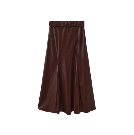 Leather Belted Skirt
