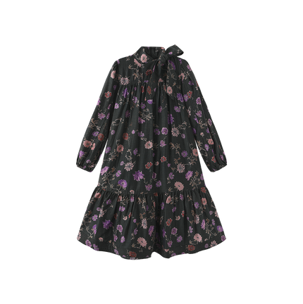 Neck Bow Bottom Tier Dress