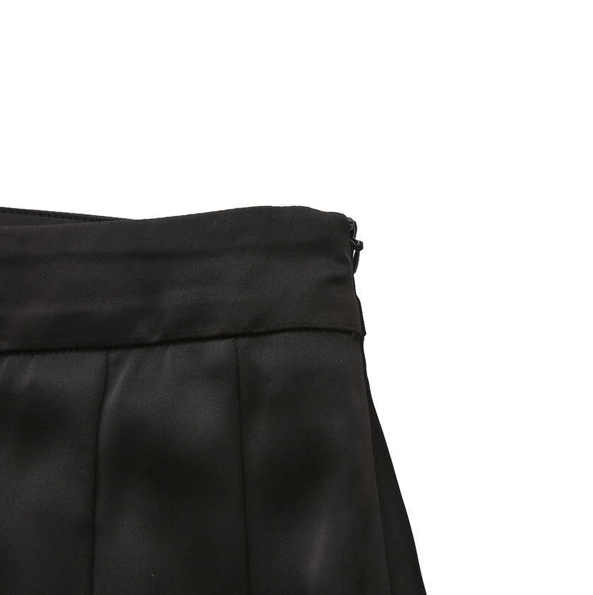 Silk Double Pleat Skirt