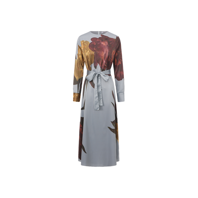 Silk Flower Printed Dress