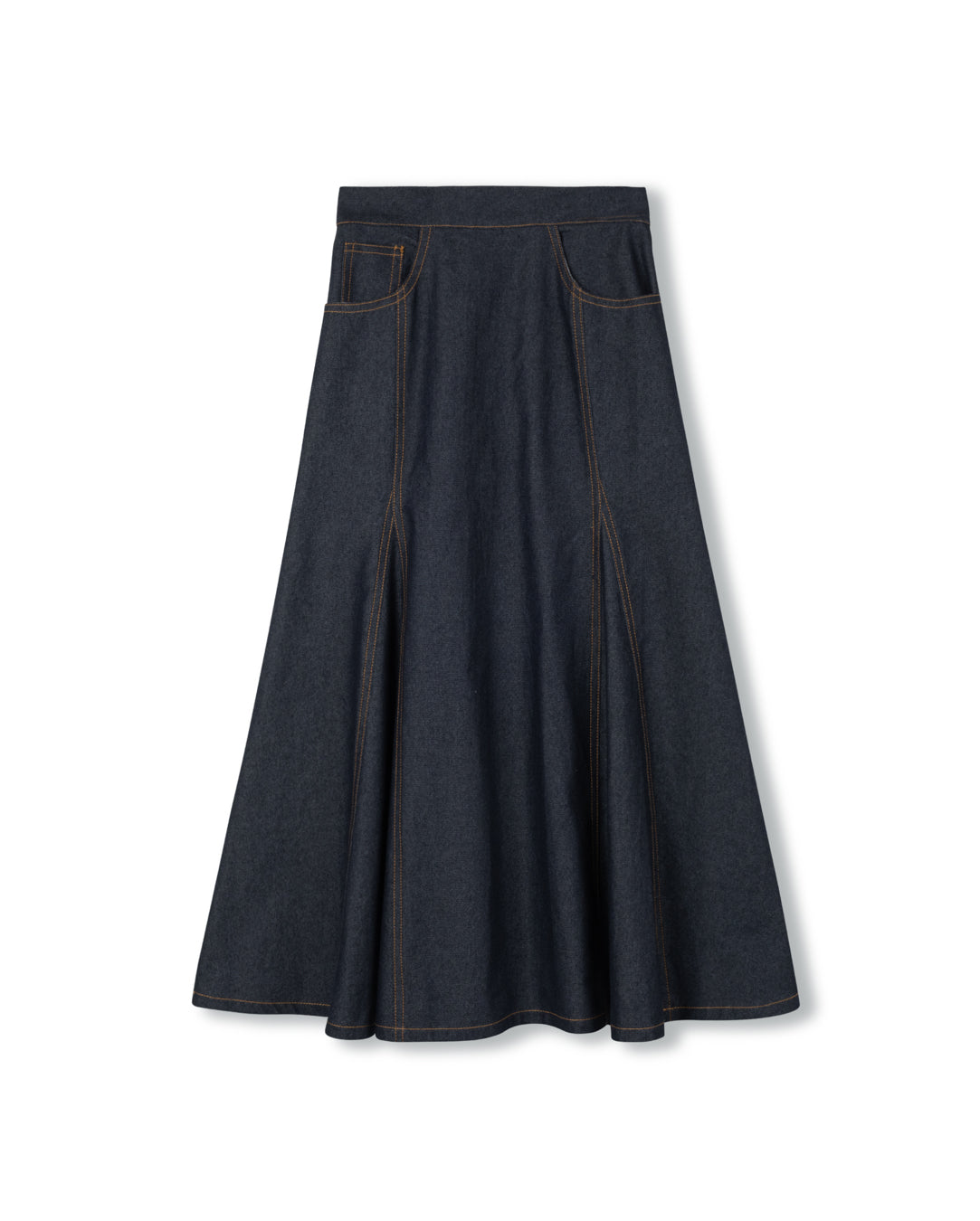 Open Panel Denim Maxi Skirt