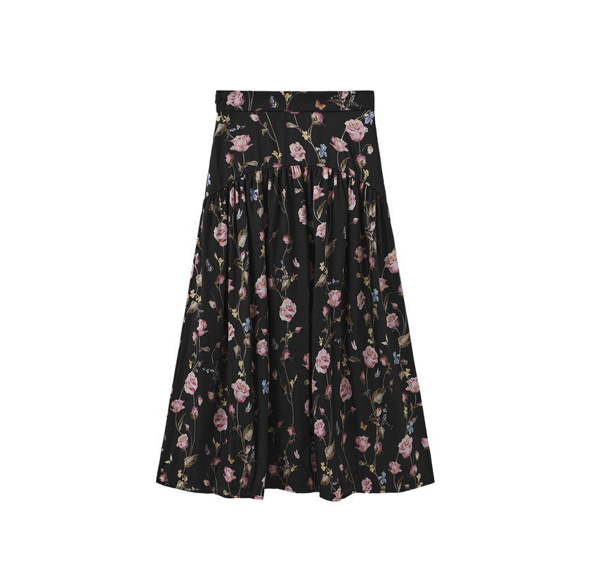 Drop Waist Floral Skirt