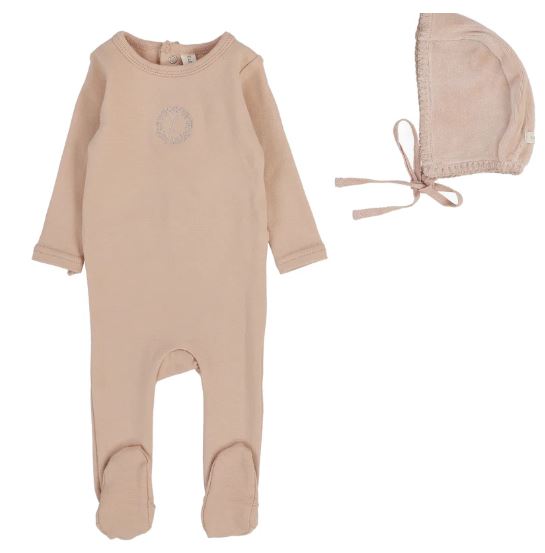 Velour Cardi Footie Set