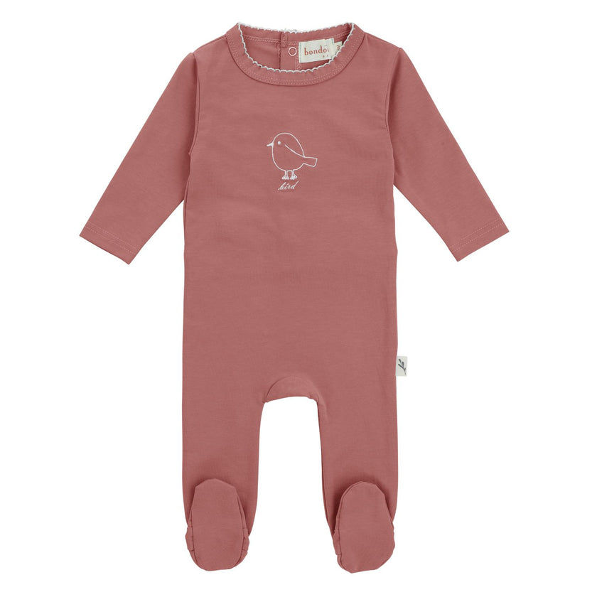 Birdie Embroidery Footie
